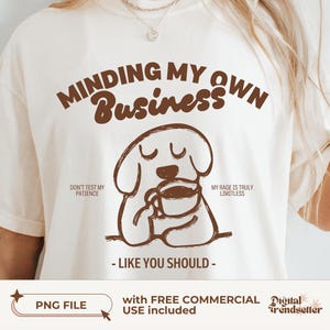 Retro introvert humor PNG Sassy attitude shirt design Trendy coffee sublimation for introverts who love their space and a good cup of coffee
