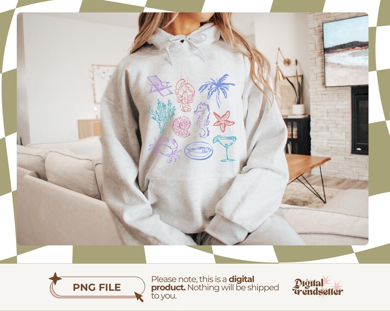 Retro pastel beach club shirt design Trendy seaside summer tee PNG Vintage ocean life aesthetic sublimation for coastal fashion lovers