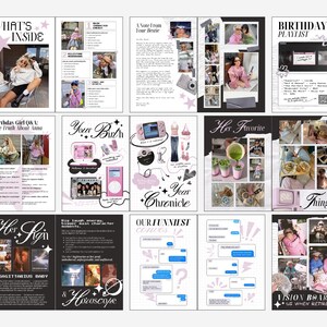 Canva Editable Birthday Magazine Template with custom photo collage layouts, personalized bestie birthday gift for girls, 18th and 21st milestone keepsake.