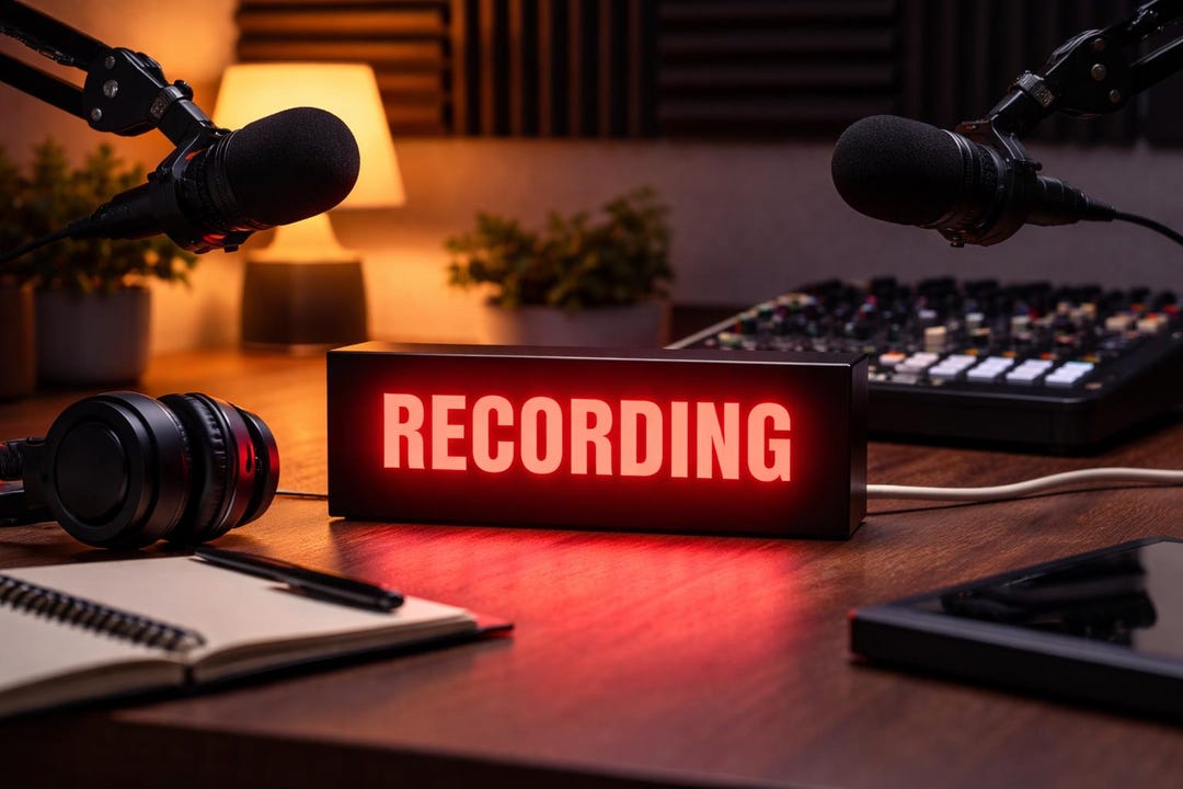 Recording Light Box Sign | Studio LED Sign | Podcast & Streaming Decor ...
