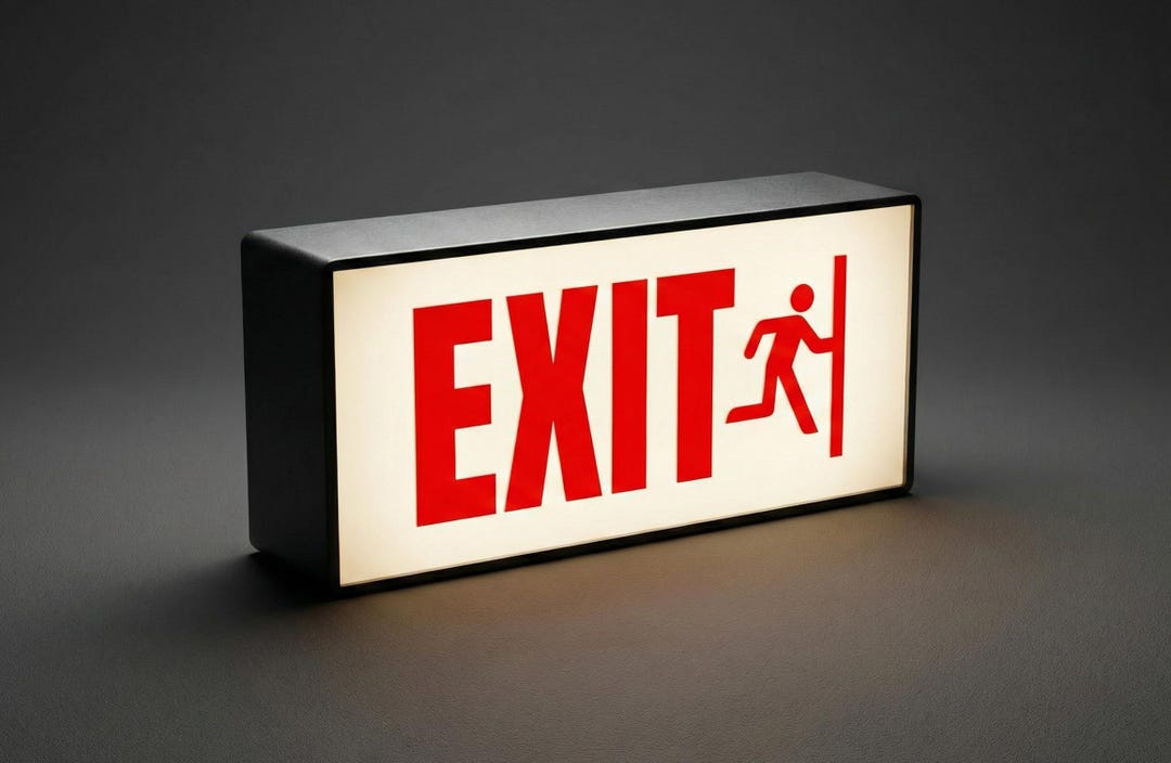 Exit Lightbox Sign, Restaurant Exit Sign, Cafe Shop LED Direction Sign ...