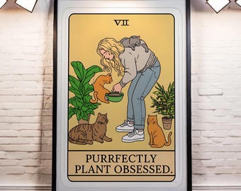 Botanical Plant Lover Art Print: Houseplant Tarot Card (Digital Download)