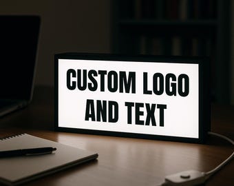 Business Logo Sign, Custom Logo Light Box – Personalized Business Sign, Custom Text LED Light, Café Wall Decor, Coffee Shop & Counter Sign