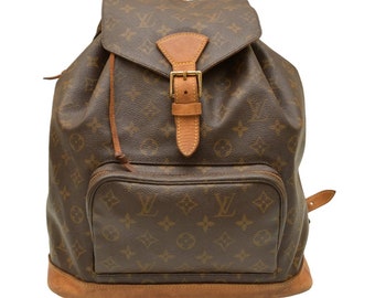 Sac à dos Louis Vuitton Monogram Montsouris en toile monogram marron et naturel