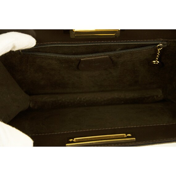 GUCCI vintage brown suede leather small handbag w… - image 9