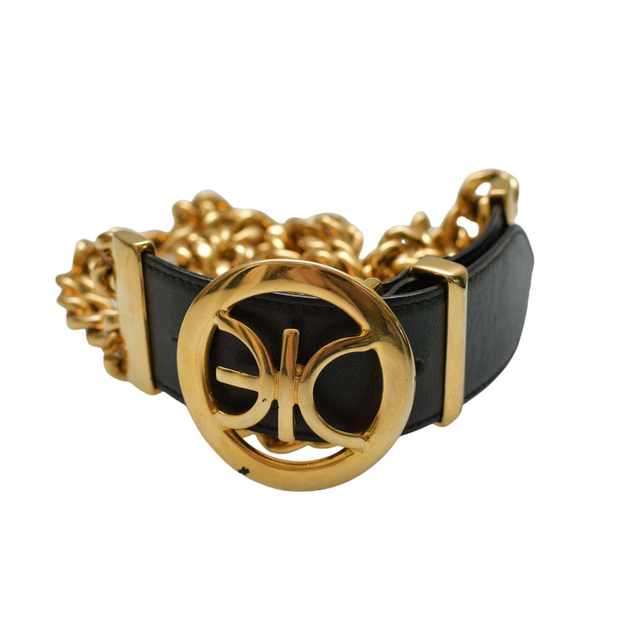 Iceberg Belt In Elastic Leather Trim and Gold Hardware Buckle with Logo - 70 / S Vestiaire Collective main image 2