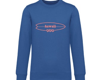 Hawaii blauw/roze sweatshirt unisex