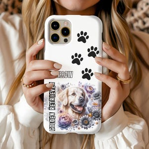 Custom Golden Retriever Phone Case, Personalized Golden Retriever iPhone Case, Golden Retriever Gifts, Golden Dad Mom Gift, Pet Memorial