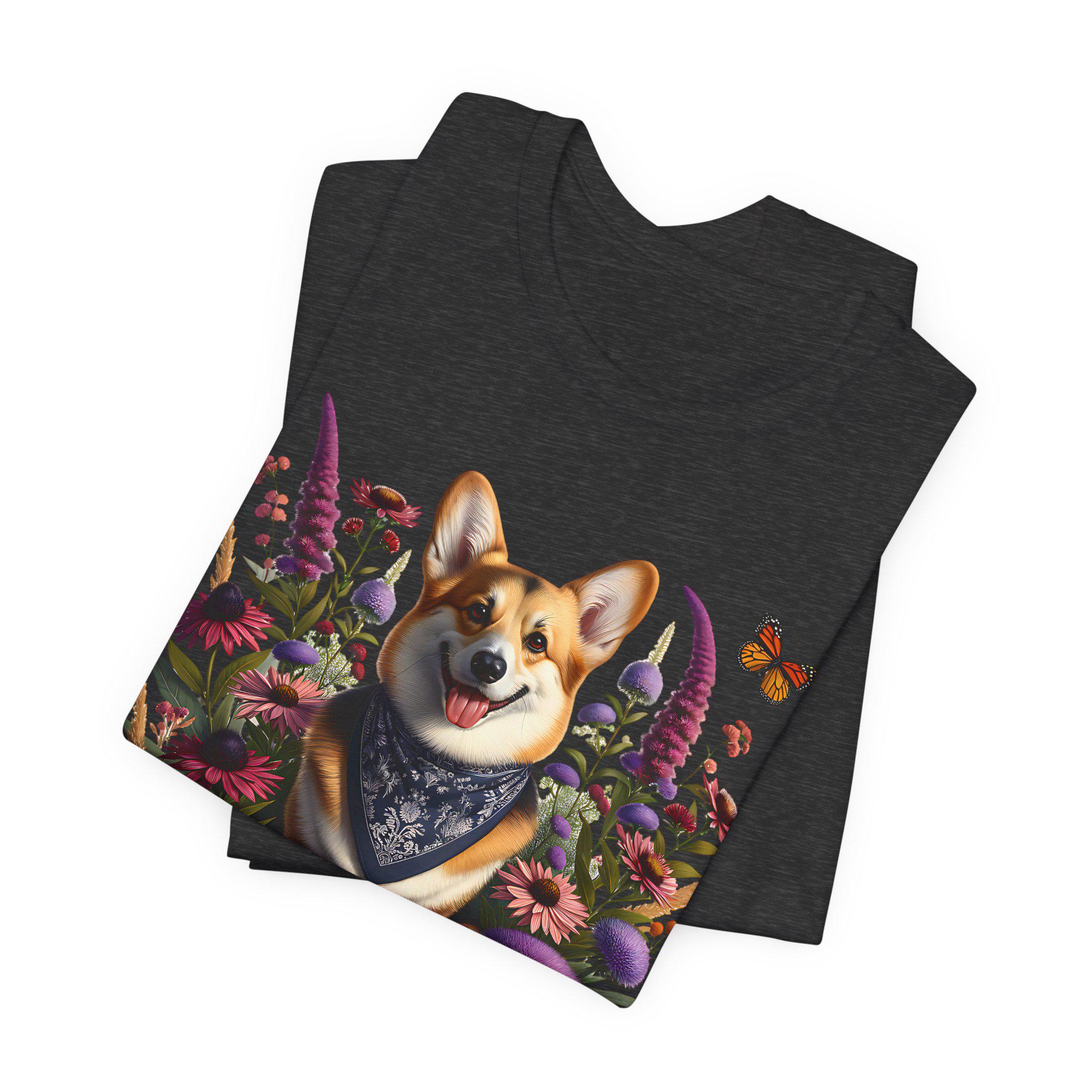 Cute Corgi Shirt, Corgi With Flower, Corgi Mom Life Shirt, Crazy