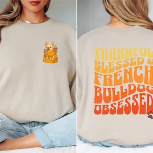 Fall French Bulldog Sweatshirt, Autumn Leaves Frenchie Sweater, Fall Colors Frenchie Crewneck, Frenchie Mom Fall Gift, Frenchie Lover Gift