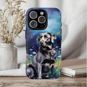 Black Labrador Phone Case, Dog Phone Cover, Pet Portrait Phone Case, Dog Lover Unique Gift, Pet Portrait Memorial, Dog Mom Gift