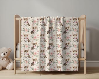 Corgis Baby Decke, Blumenwelpe Kinderzimmer Dekor, Babypartygeschenk