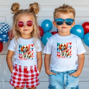4th Of July King Charles Spaniel Toddler T Shirt Independence Day Spaniel T King Charles Spaniel Gifts Dog Birthday July 4th Patriotic Tee