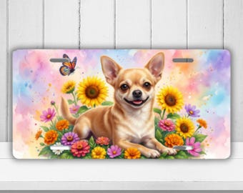 Chihuahua License Plate, Dog Lover Car Tag