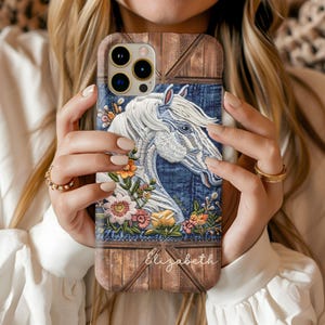 Custom Horse Phone Case, Personalized Horse Phone Cover, Custom Phone Case, Horse Lover Gift, Horse Portrait, iPhone Samsung Pixel Case