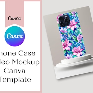 Video Mockup für iPhone 15 Tough Snap Case Showcase - Handyhülle Video Canva Vorlage für iPhone 15, Tough Case Mockups, Slim Case Mockup