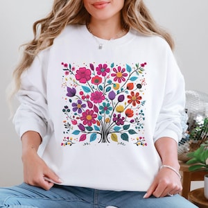 Sudadera con flores silvestres, camisa con flores silvestres, camisa floral, camisa con flores, regalo para mujer, camisas para mujer, camisa de regalo para la mejor amiga, amante de la naturaleza