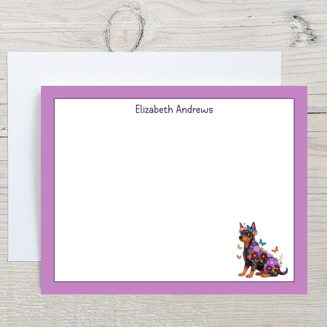 Note Pincher Custom Doberman Pinscher Dog Dog Note Cards, Personalized Dog Notecard ...