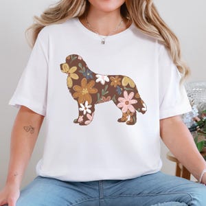 Comfort Colors® Floral Newfoundland Shirt, Newfie Dog Mom Wildflower T-shirt, Cottagecore Boho Tee, Gift for Dog Lover, New Puppy Owner Mama