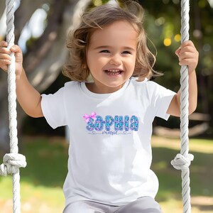 Preppy Floral Custom Kids Name T-Shirt Back To School Shirt Shirt, Toddler Girl First Day of School Tee Floral Kindergarten Shirt With Name