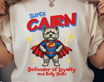 Cairn Terrier Superhero Dog Tee, Vintage Comic Style Puppy Shirt
