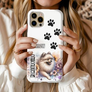 Custom Pomeranian Dog Phone Case, Personalized Pomeranian Dog iPhone Case, Dog Lover Gifts, Dog Mom Dad Gift, Pet Memorial