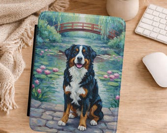 Coque Kindle pour chien bouvier bernois de Lily Pond | Couverture pour liseuse chien
