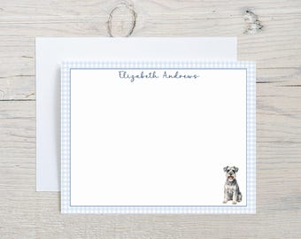 Benutzerdefinierte Schnauzer Note Card Set, personalisierte Hund Dankeschön Notizen