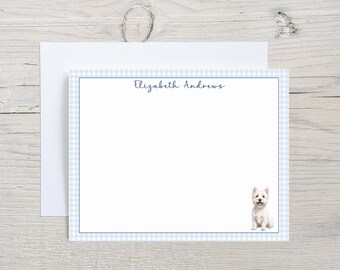 Westie Dog Note Card Set, personalisiertes Briefpapier, Dankesnotizen