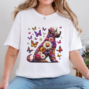 Wheaten Terrier Floral Dog Mama Shirt Gifts Hers For Dog Mom Person Sweater, Wildflower Dog Shirt for Person, Flower Dog Lover Mama Shirt