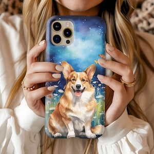 Corgi Phone Case, Dog Phone Cover, Pet Portrait Phone Case, Dog Lover Unique Gift, Pet Portrait Memorial, Dog Mom Gift