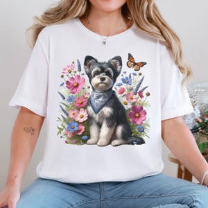 Morkie Floral Dog Mama Shirt Gifts Hers For Morkie Dog Mom Person Crewneck, Wildflower Dog Shirt for Person, Flower Dog Lover Mama T-Shirt
