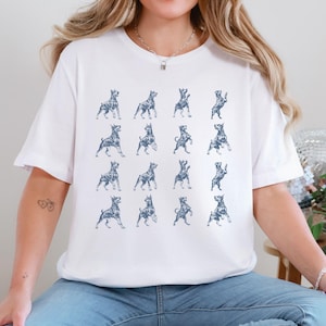 Dancing Doberman Dog Graphic Comfort Colors® Shirt, Cute Dog Mom Tshirt, Retro Dog Tee, Gift for Dog Lover Person, Dog Owner Mama