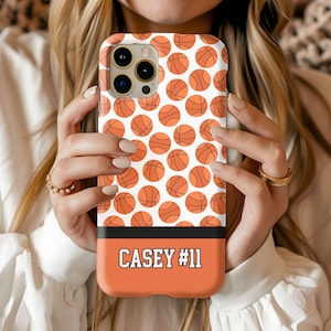 Personalized Basketball Phone Case for Basketball Fan, Custom Gift for Basketball Player, Customized Valentine Day Phone Case for Girlfriend