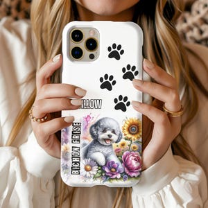 Custom Bichon Frise Phone Case, Personalized Dog Phone Cover, Bichon Portrait Phone Case, Bichon Frise Lover Gift, Pet Portrait,Pet Memorial