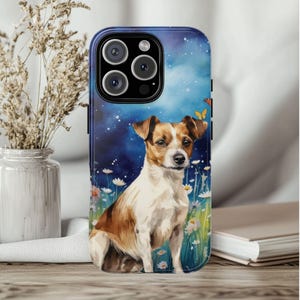 Jack Russell Phone Case, Dog Phone Cover, Pet Portrait Phone Case, Dog Lover Unique Gift, Pet Portrait Memorial, Dog Mom Gift