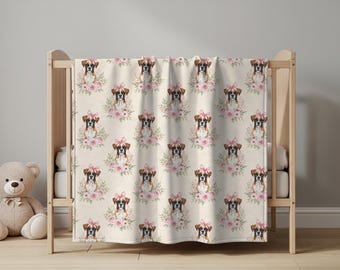 Copertina per neonato a forma di cucciolo di boxer, decorazione floreale per la cameretta dei bambini, regalo per neonata