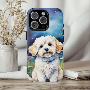 Maltipoo Phone Case, Dog Phone Cover, Pet Portrait Phone Case, Dog Lover Unique Gift, Pet Portrait Memorial, Dog Mom Gift