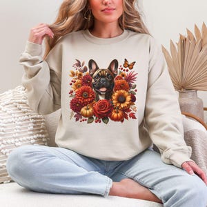 Fall French Bulldog Sweatshirt, Autumn Leaves Frenchie Sweater, Fall Colors Frenchie Crewneck, Frenchie Mom Fall Gift, Frenchie Lover Gift