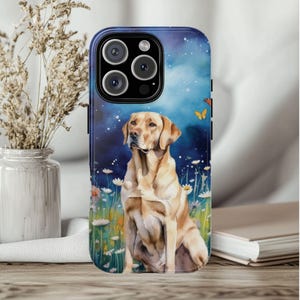 Yellow Labrador Phone Case, Dog Phone Cover, Pet Portrait Phone Case, Dog Lover Unique Gift, Pet Portrait Memorial, Dog Mom Gift