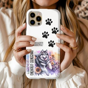 Custom Alaskan Malamute Dog Phone Case, Personalized Alaskan Malamute Dog iPhone Case, Dog Lover Gifts, Dog Dad Mom Gift, Pet Memorial