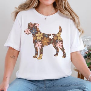 Floral Jack Russell Comfort Colors® Shirt, Terrier Dog Mom Wildflower T-shirt, Cottagecore Tee, Gift for Dog Lover, New Puppy Owner Mama