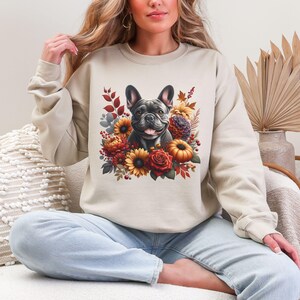Fall French Bulldog Sweatshirt, Autumn Leaves Frenchie Sweater, Fall Colors Frenchie Crewneck, Frenchie Mom Fall Gift, Frenchie Lover Gift