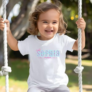 Preppy Floral Custom Kids Name T-Shirt Back To School Shirt Shirt, Toddler Girl First Day of School Tee Floral Kindergarten Shirt With Name