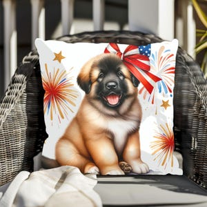 Patriotic Anatolian Shepherd Pillow Americana Pet Decor, Pillow for Dog Lovers, Independence Day Home Decor, Dog Pillow, Animal Lover Gift