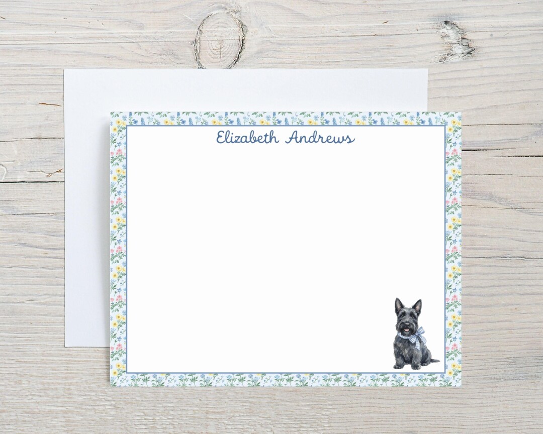 Custom Scottish Terrier Note Card Set, Personalized Dog Stationery - Etsy