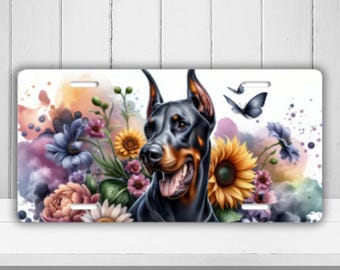 Doberman License Plate, Dog Lover Car Tag
