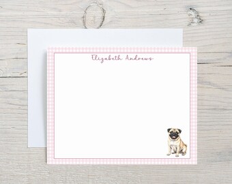Personalisierte Mops Note Card Set, Hund Danke Notizen