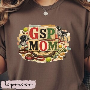 Camiseta con collage para mamás de perros GSP, camiseta para mamás de perros Braco Alemán de Pelo Corto, regalo del Día de la Madre para dueñas de perros.