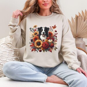 Border Collie Floral Dog Mama Shirt Gifts Hers For Dog Mom Person Sweater, Wildflower Dog Shirt for Person, Flower Dog Lover Mama Sweatshirt